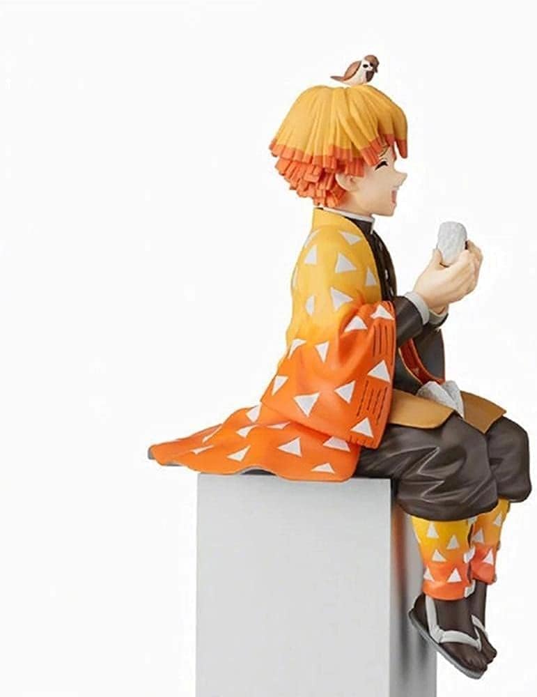 Zenitsu Perching Sitting Eating Riceball Figure - Demon Slayer