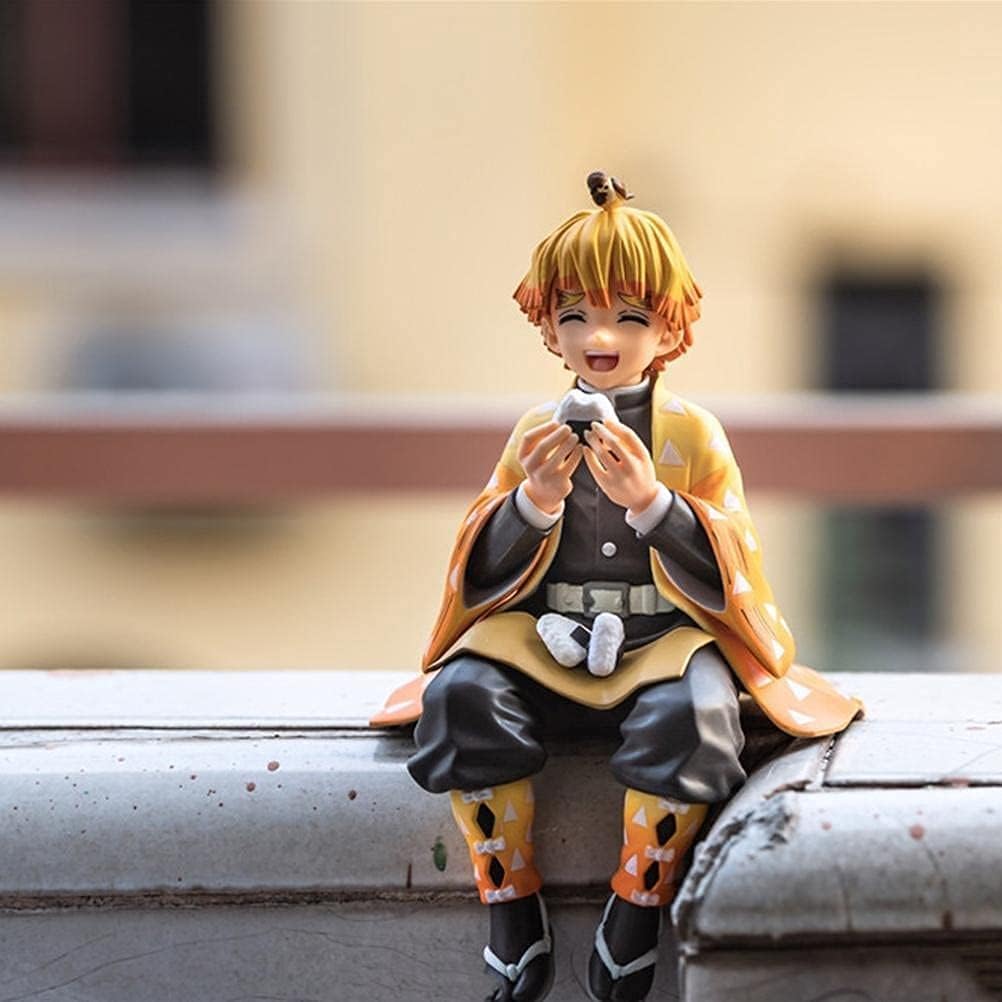 Zenitsu Perching Sitting Eating Riceball Figure - Demon Slayer